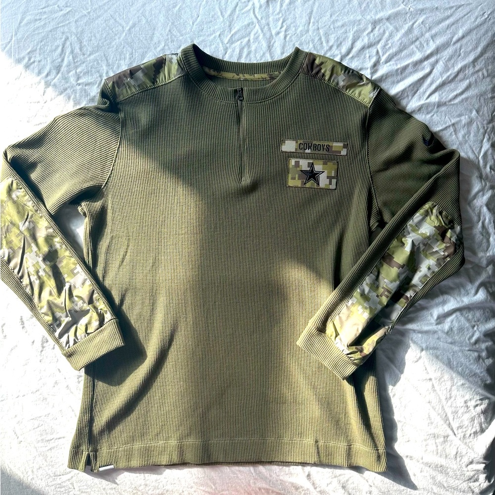 Dallas Cowboys Nike Olive 2021 Salute To Service Thermal Henley